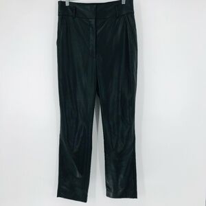 Babaton Mid Rise Faux Leather Pants Straight Leg Black Size 8